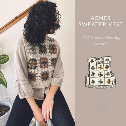 Agnes Sweater Vest Crochet and Knitting Pattern