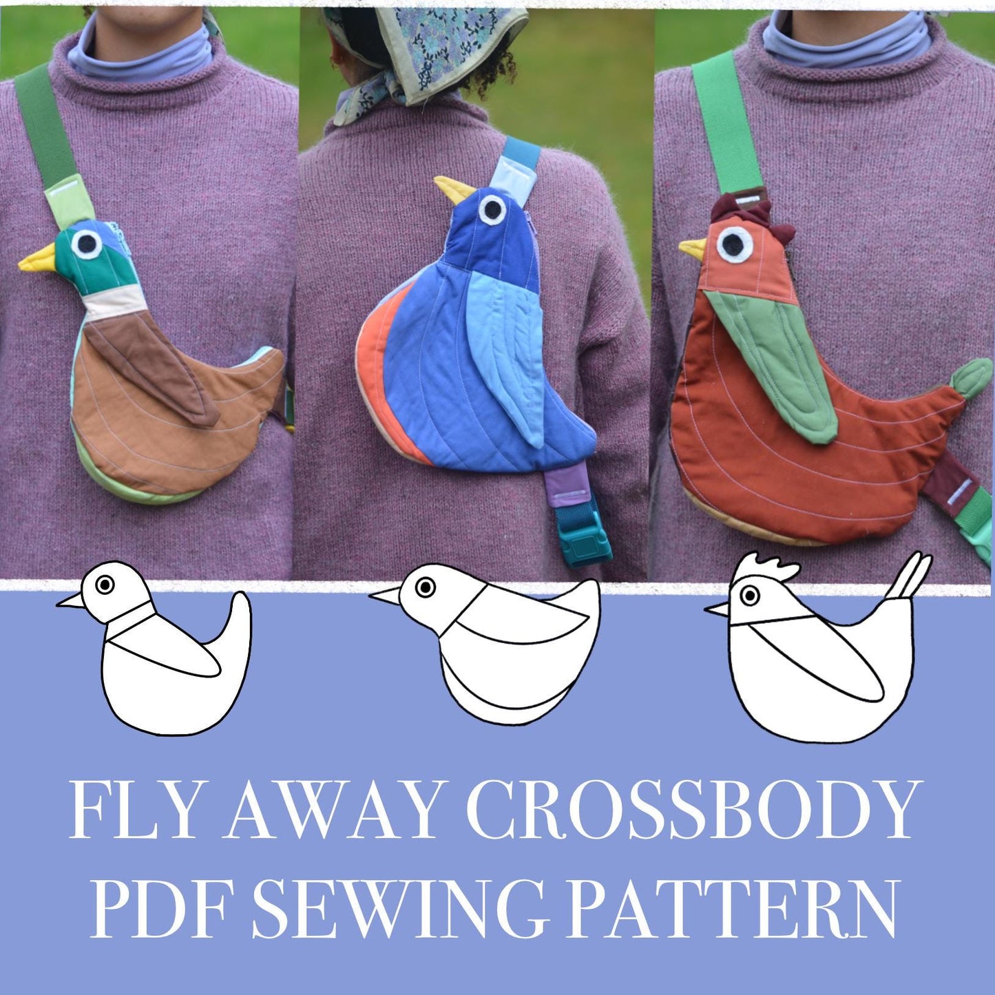 Bird Crossbody Bag Sewing Pattern