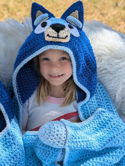 Blue Heeler Hooded Blanket Crochet Pattern