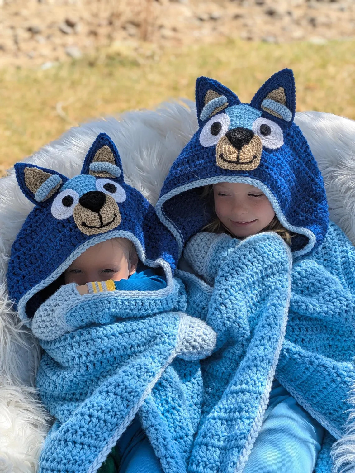 Blue Heeler Hooded Blanket Crochet Pattern