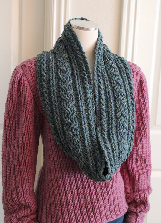 Bulky Celtic Cable Cowl Crochet Pattern
