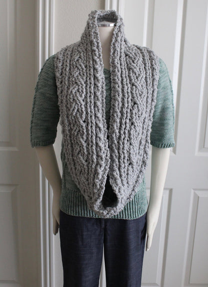 Bulky Celtic Cable Cowl Crochet Pattern