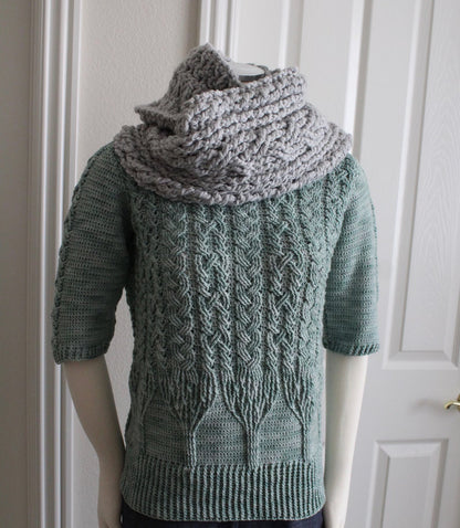 Bulky Celtic Cable Cowl Crochet Pattern