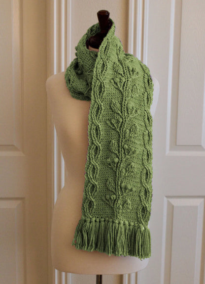 Celtic Garden Braided Cable Scarf Crochet Pattern