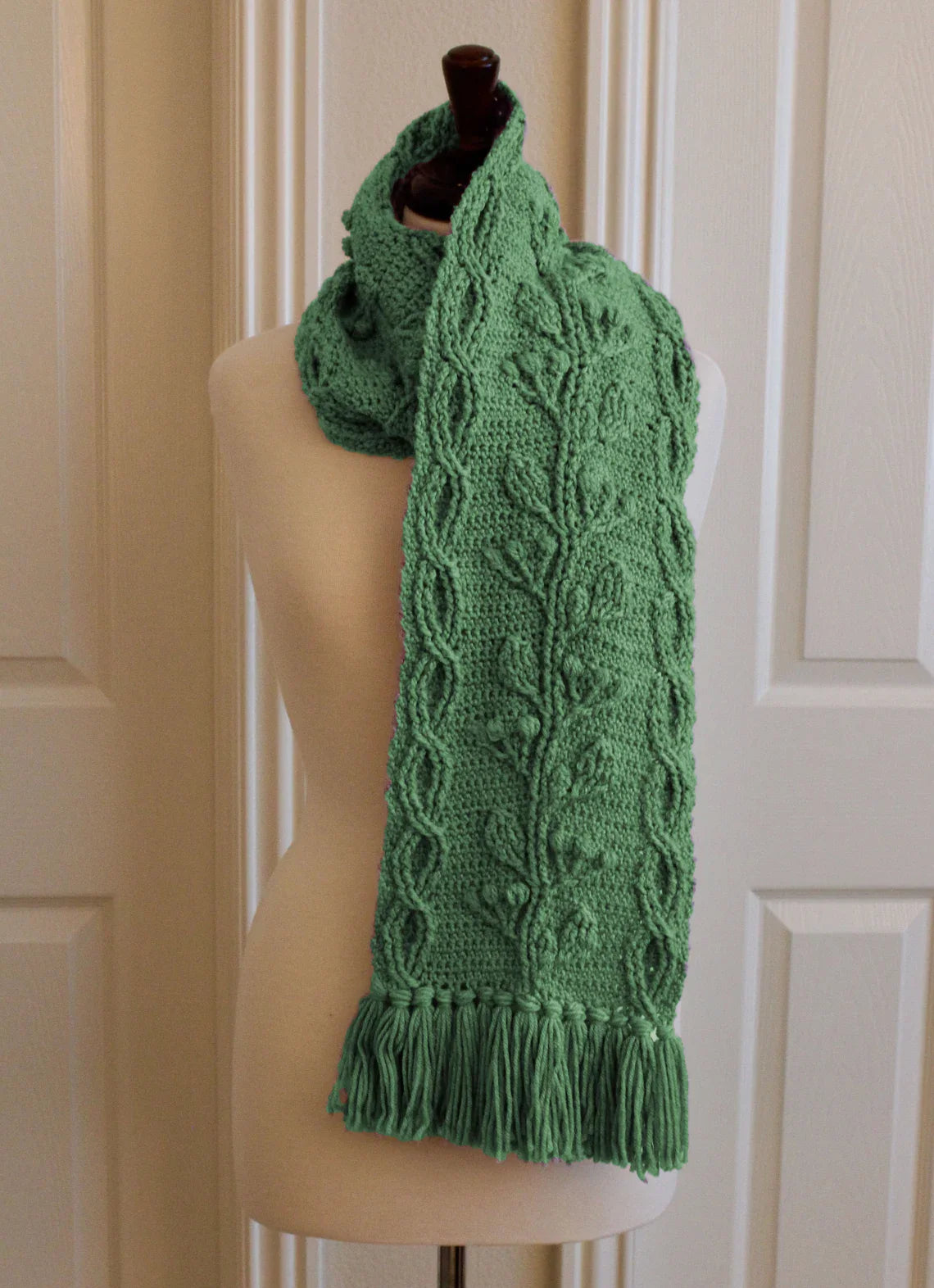 Celtic Garden Braided Cable Scarf Crochet Pattern