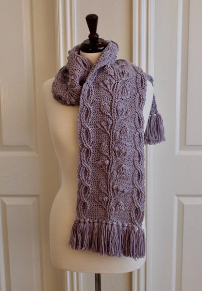 Celtic Garden Braided Cable Scarf Crochet Pattern
