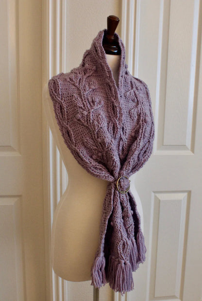 Celtic Garden Braided Cable Scarf Crochet Pattern