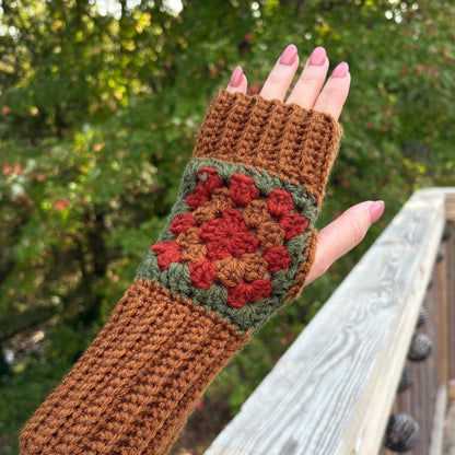 Cozy Granny Square Fingerless Gloves Crochet Pattern