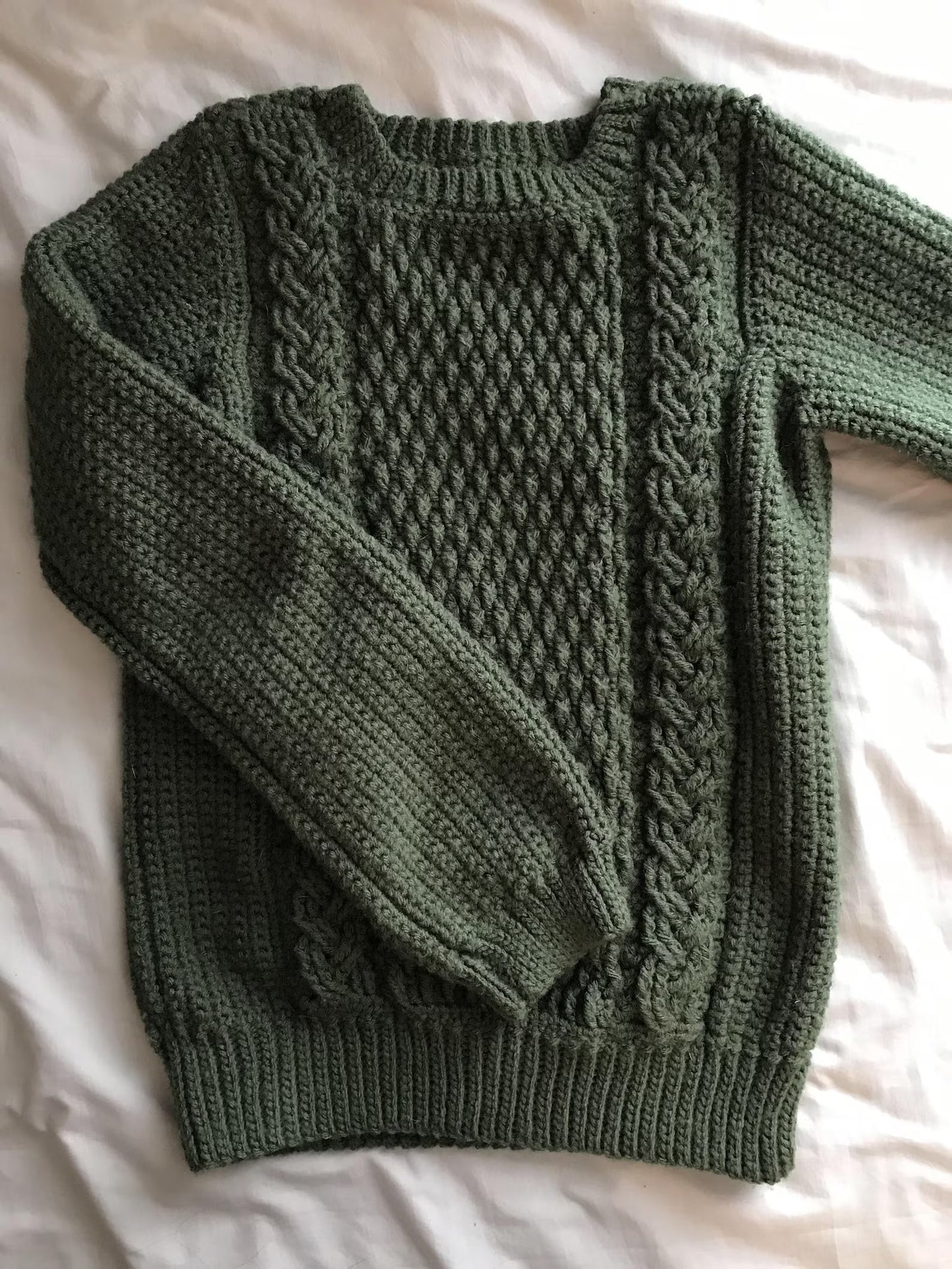 Oversized Cable Stitch Sweater Crochet Pattern