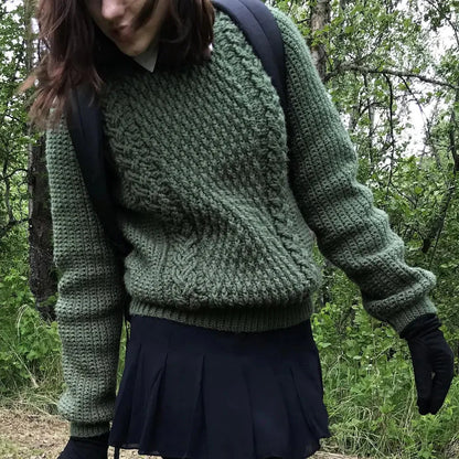 Oversized Cable Stitch Sweater Crochet Pattern