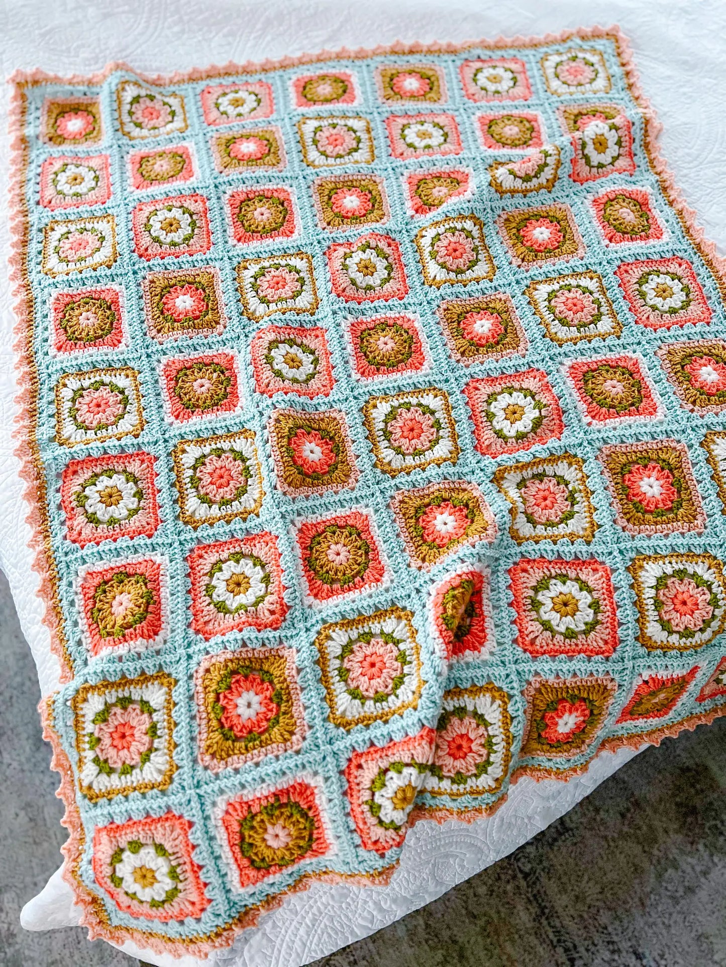Chloe Granny Square Blanket Crochet Pattern