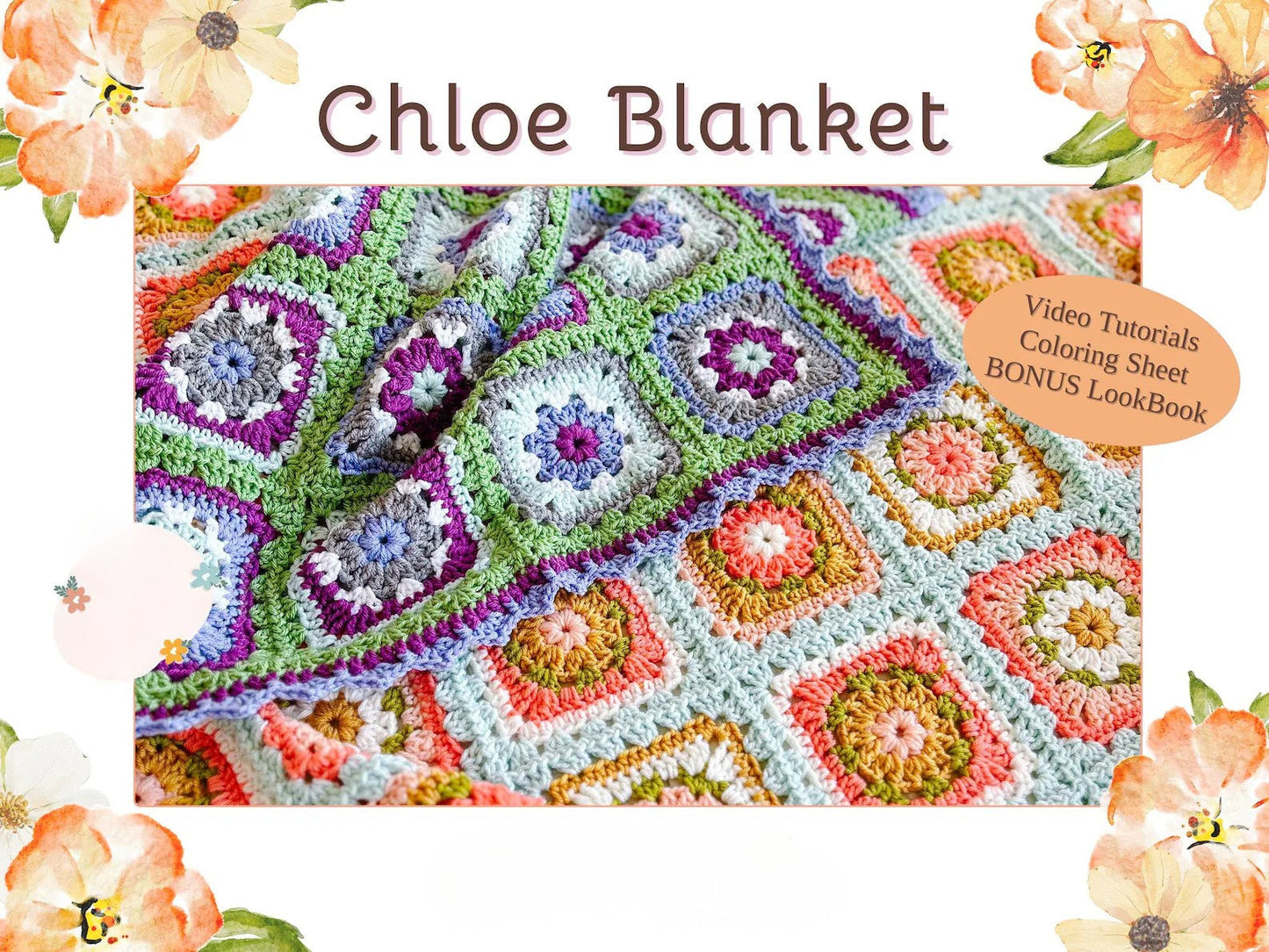 Chloe Granny Square Blanket Crochet Pattern