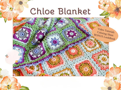 Chloe Granny Square Blanket Crochet Pattern