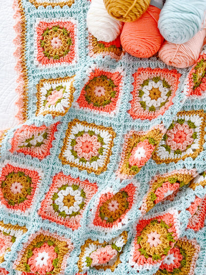 Chloe Granny Square Blanket Crochet Pattern