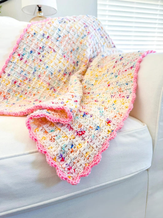 Confetti Cake Textured Blanket Crochet Pattern