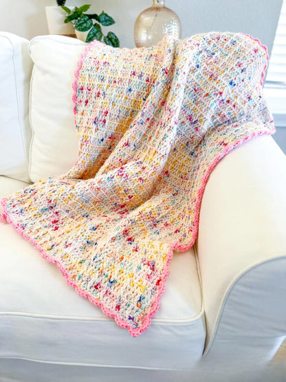 Confetti Cake Textured Blanket Crochet Pattern