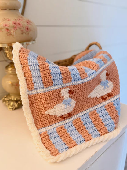 Vintage Goose and Bear Blanket Crochet Pattern