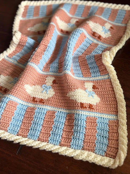 Vintage Goose and Bear Blanket Crochet Pattern