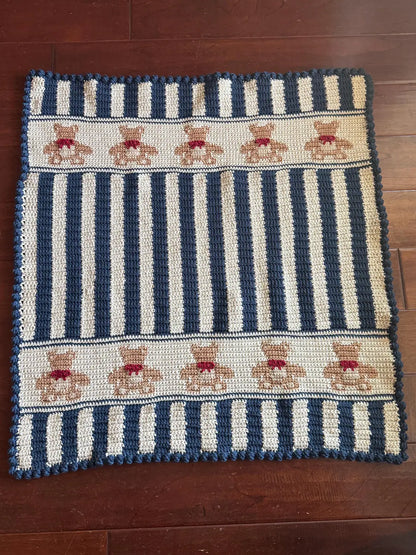 Vintage Goose and Bear Blanket Crochet Pattern