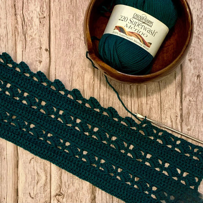 Diamond Vines Scarf Crochet Pattern