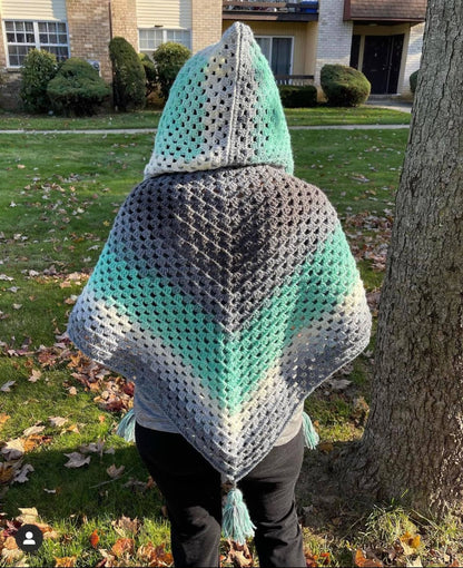 Easy Hooded Shawl Crochet Pattern