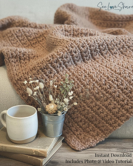 Easy Star Stitch Blanket Crochet Pattern