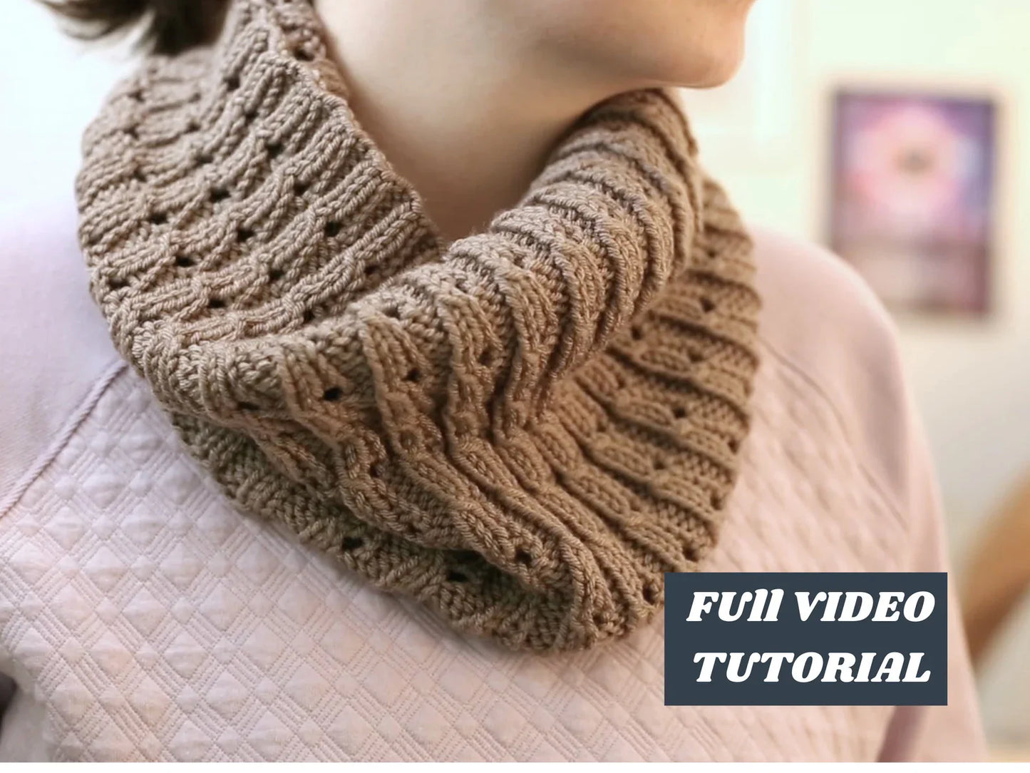 Easy Mock Cable Circle Scarf knitting pattern