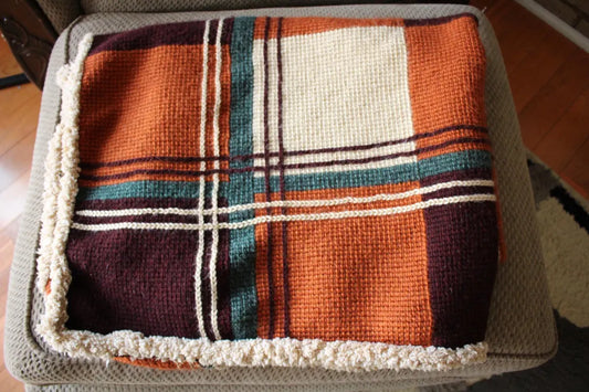 Fall Flannel Tunisian Blanket Crochet Pattern