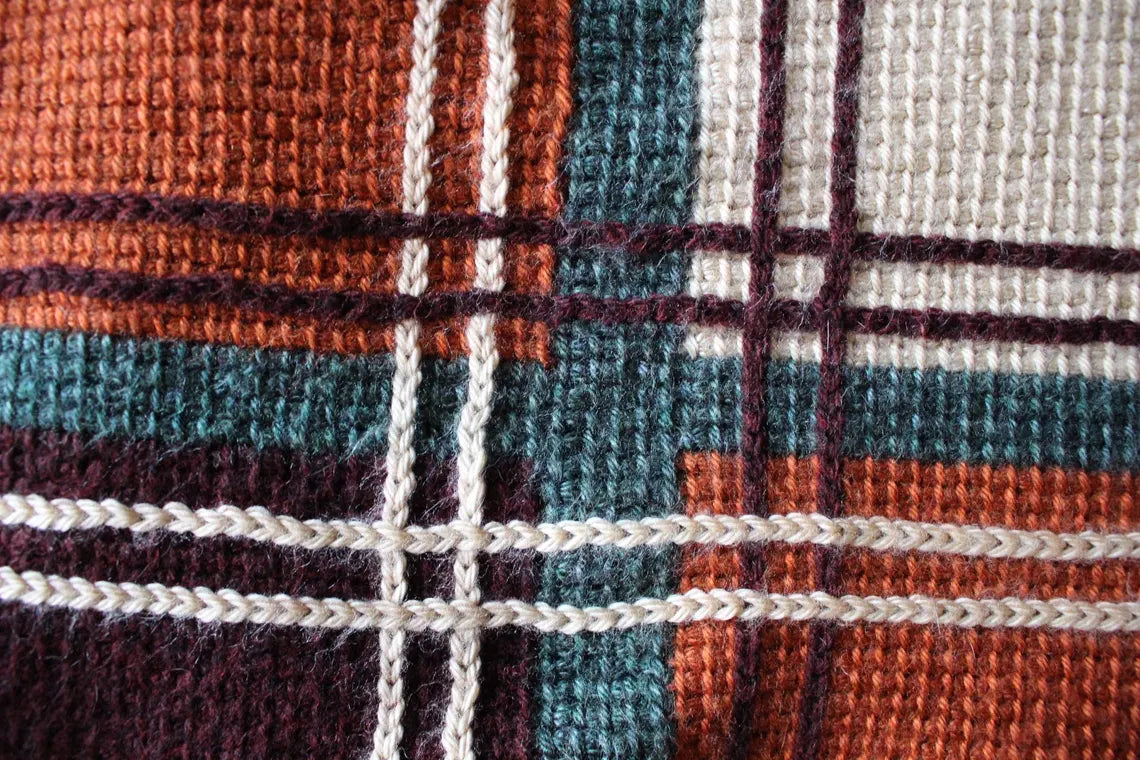 Fall Flannel Tunisian Blanket Crochet Pattern