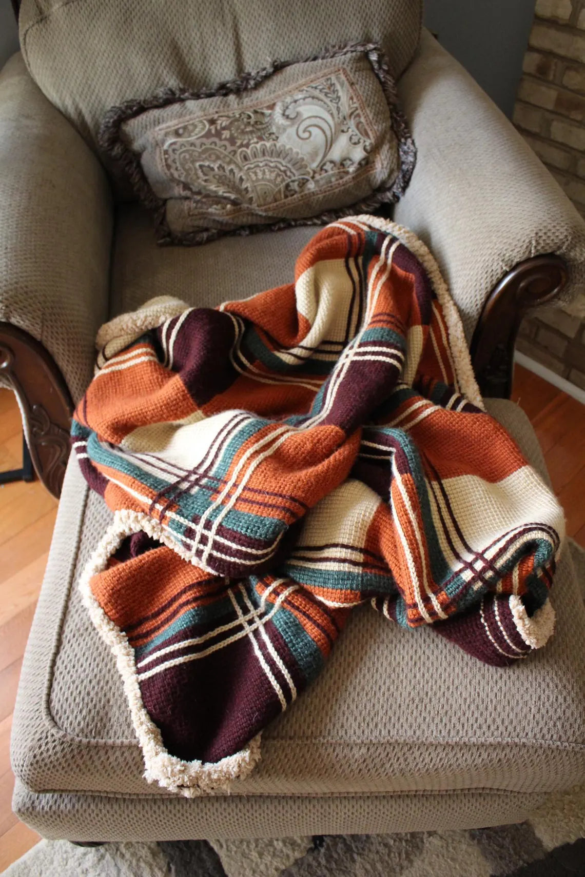 Fall Flannel Tunisian Blanket Crochet Pattern