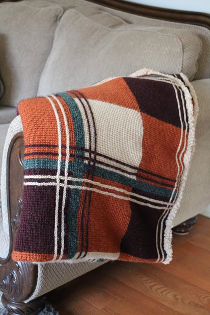 Fall Flannel Tunisian Blanket Crochet Pattern