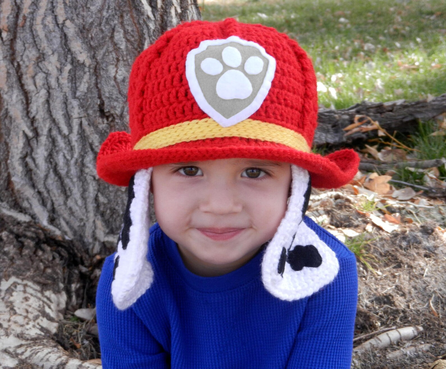 Fire Rescue Dog Crochet Hat Pattern