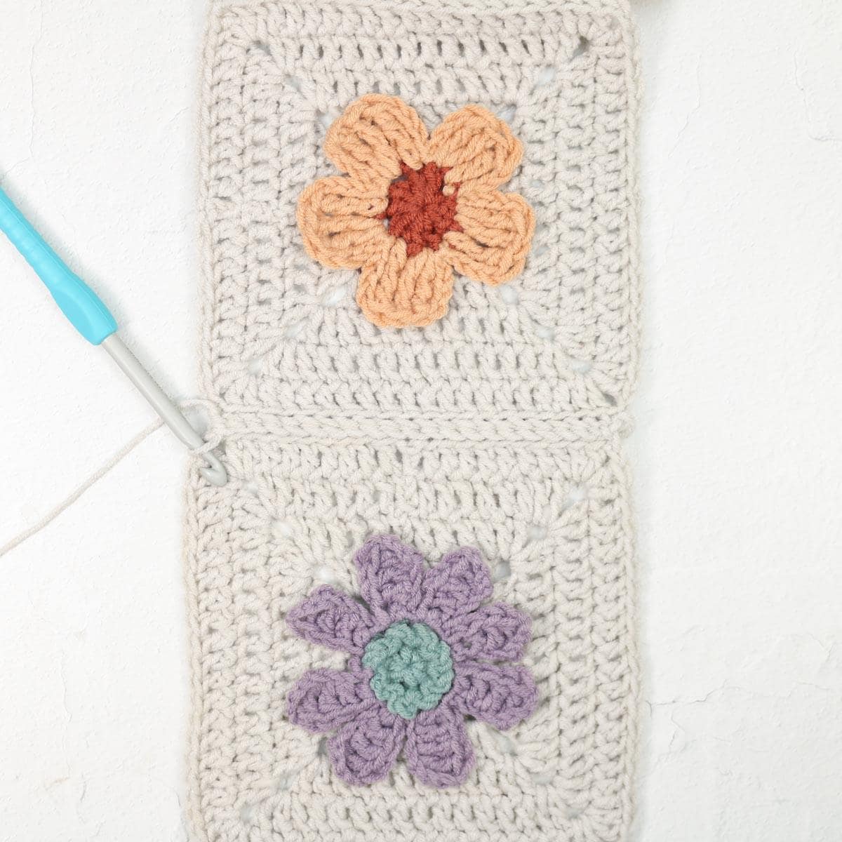 Flower Motifs Squares Blanket Crochet Pattern