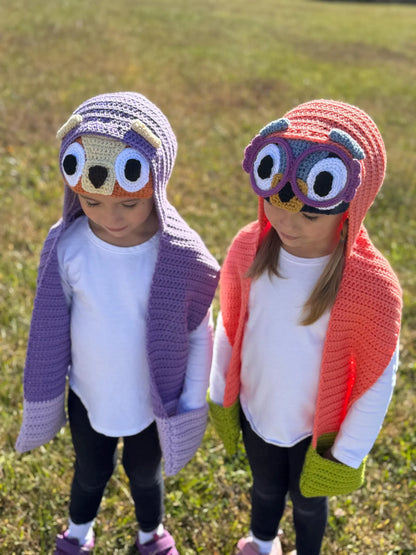 Grannies Hooded Scarf Crochet Pattern