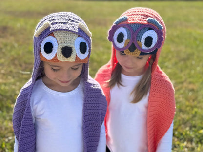 Grannies Hooded Scarf Crochet Pattern