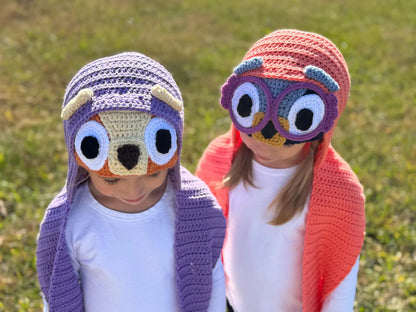 Grannies Hooded Scarf Crochet Pattern