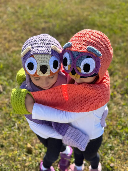 Grannies Hooded Scarf Crochet Pattern