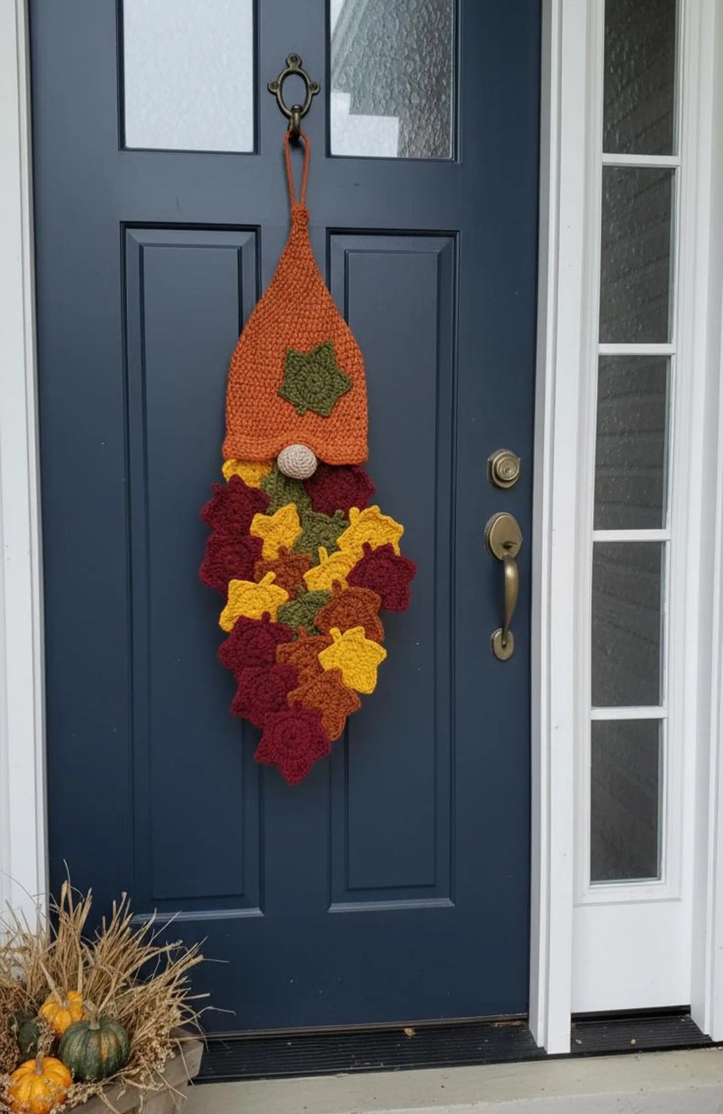 Gnome Leaf Wall Hanging Wreath Crochet Pattern