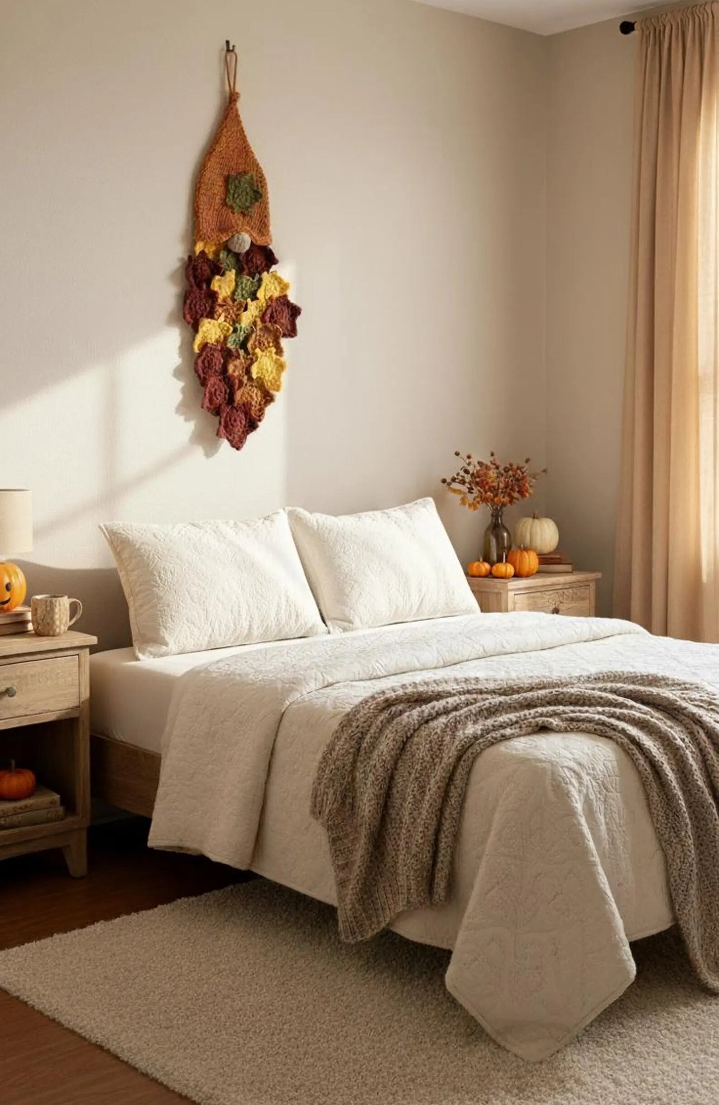 Gnome Leaf Wall Hanging Wreath Crochet Pattern