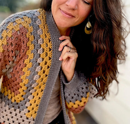 Granny Stitch Hexagon Cardigan Crochet Pattern