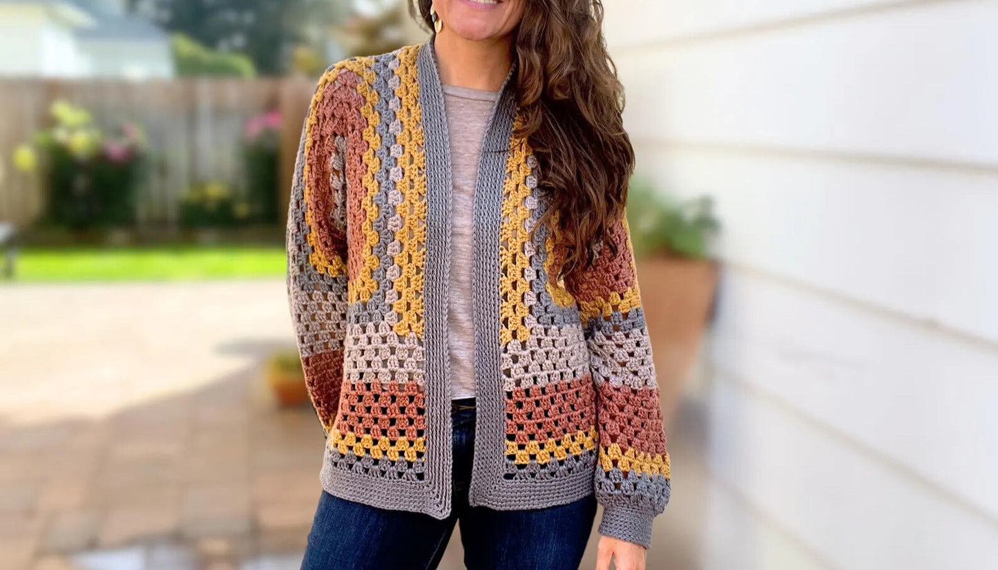 Granny Stitch Hexagon Cardigan Crochet Pattern