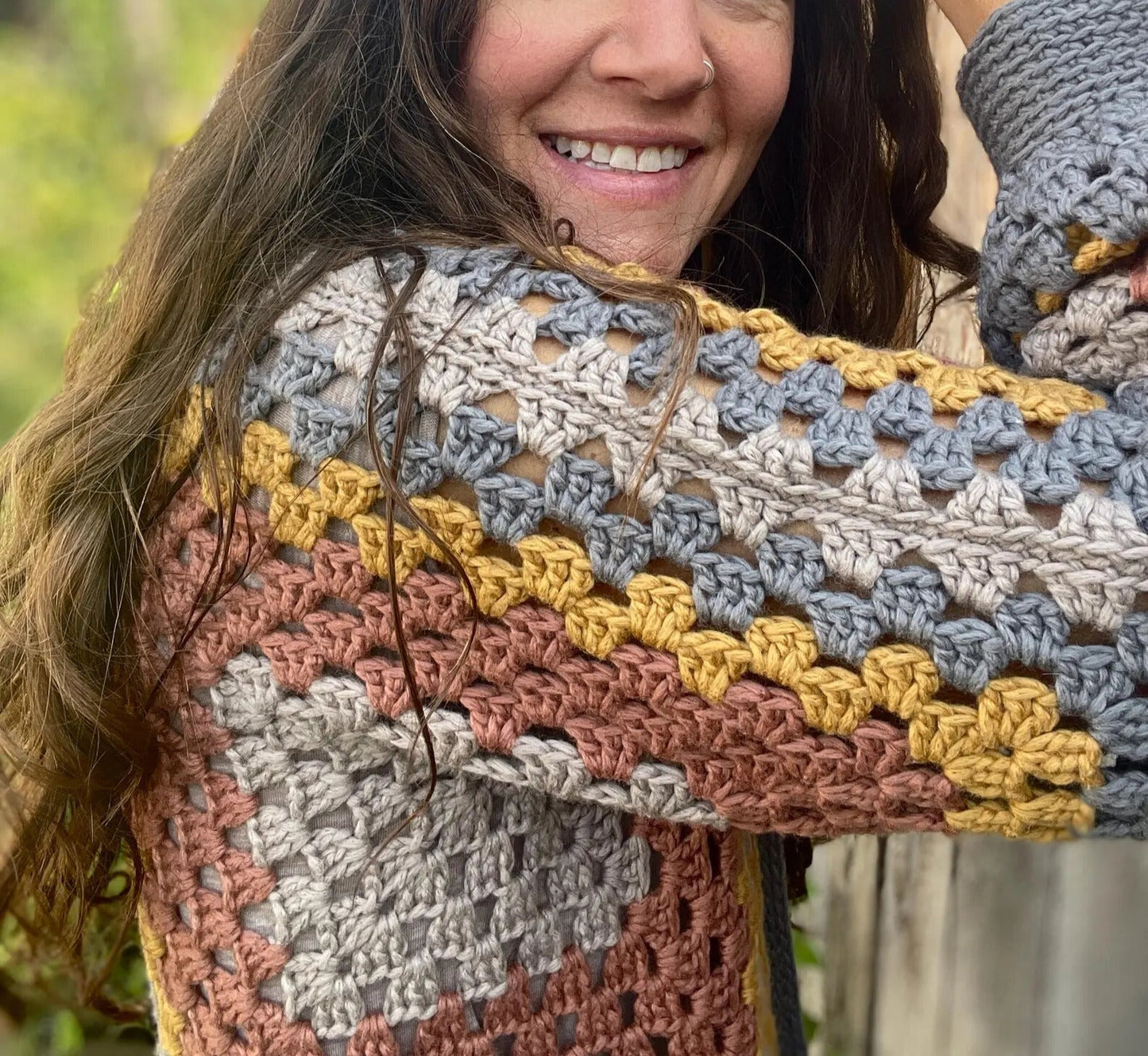 Granny Stitch Hexagon Cardigan Crochet Pattern