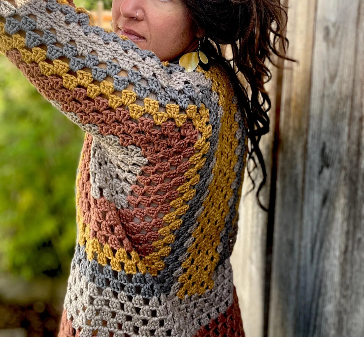 Granny Stitch Hexagon Cardigan Crochet Pattern