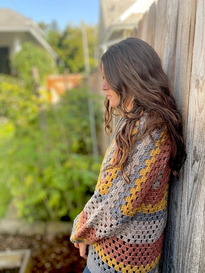 Granny Stitch Hexagon Cardigan Crochet Pattern