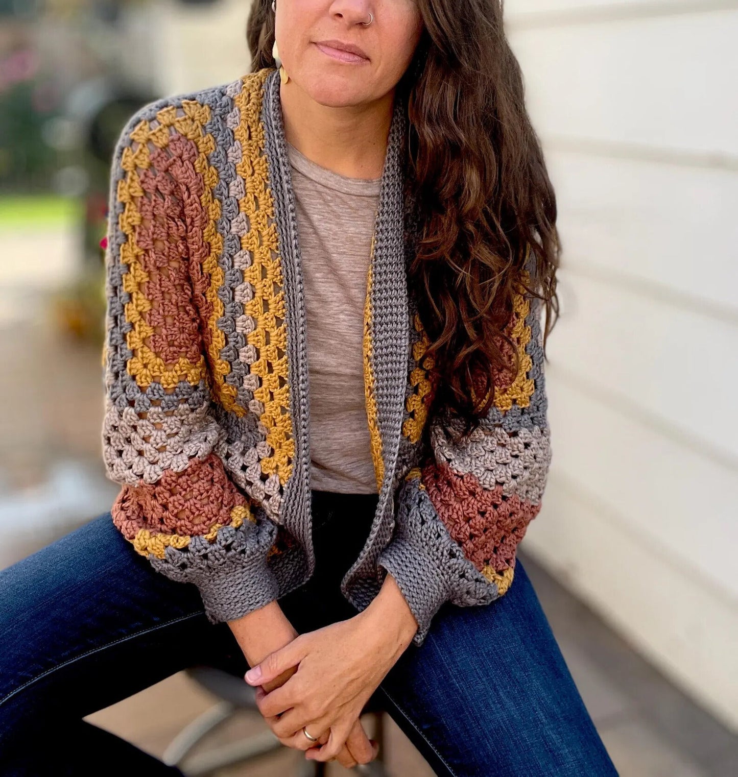 Granny Stitch Hexagon Cardigan Crochet Pattern