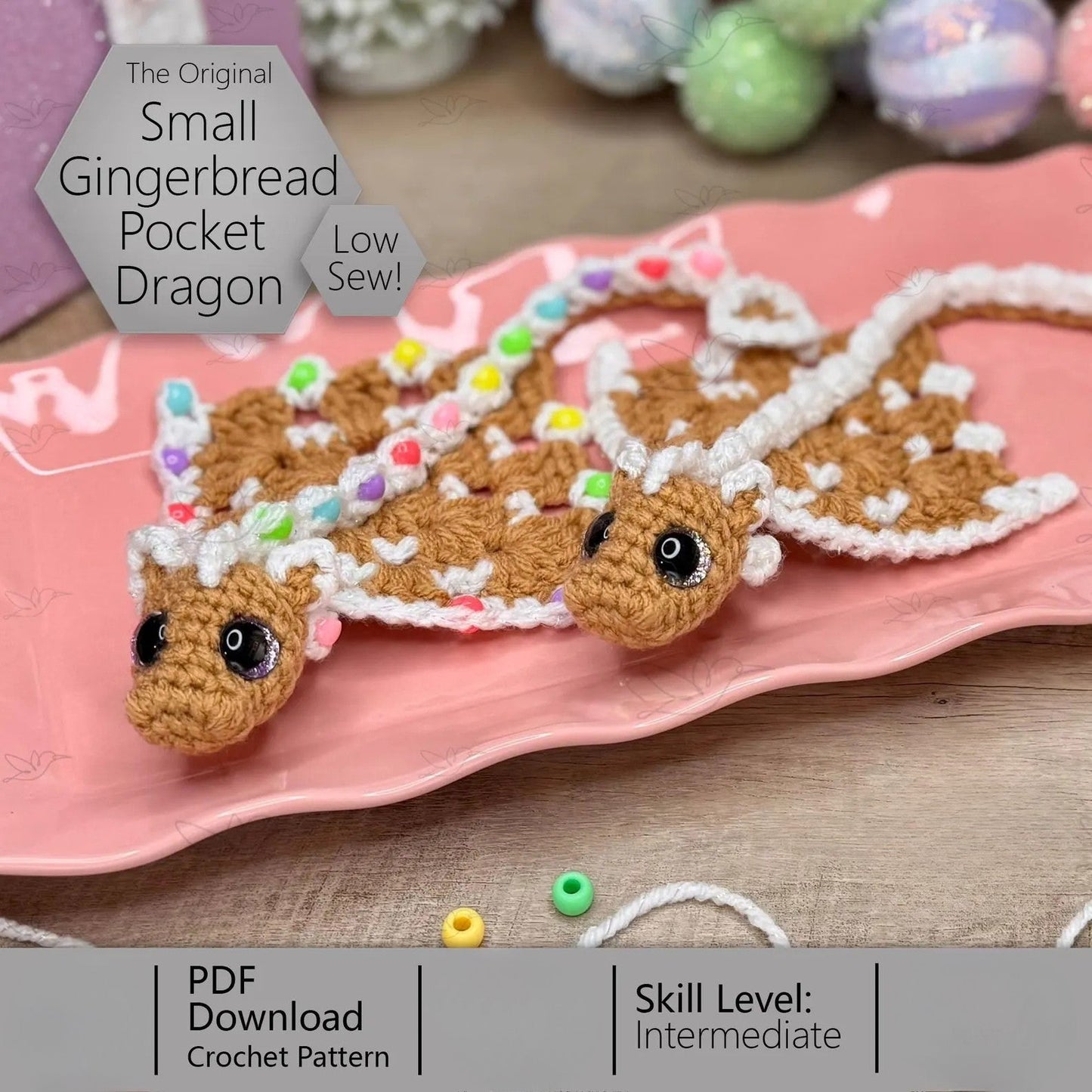 Small Gingerbread Dragon Crochet Pattern