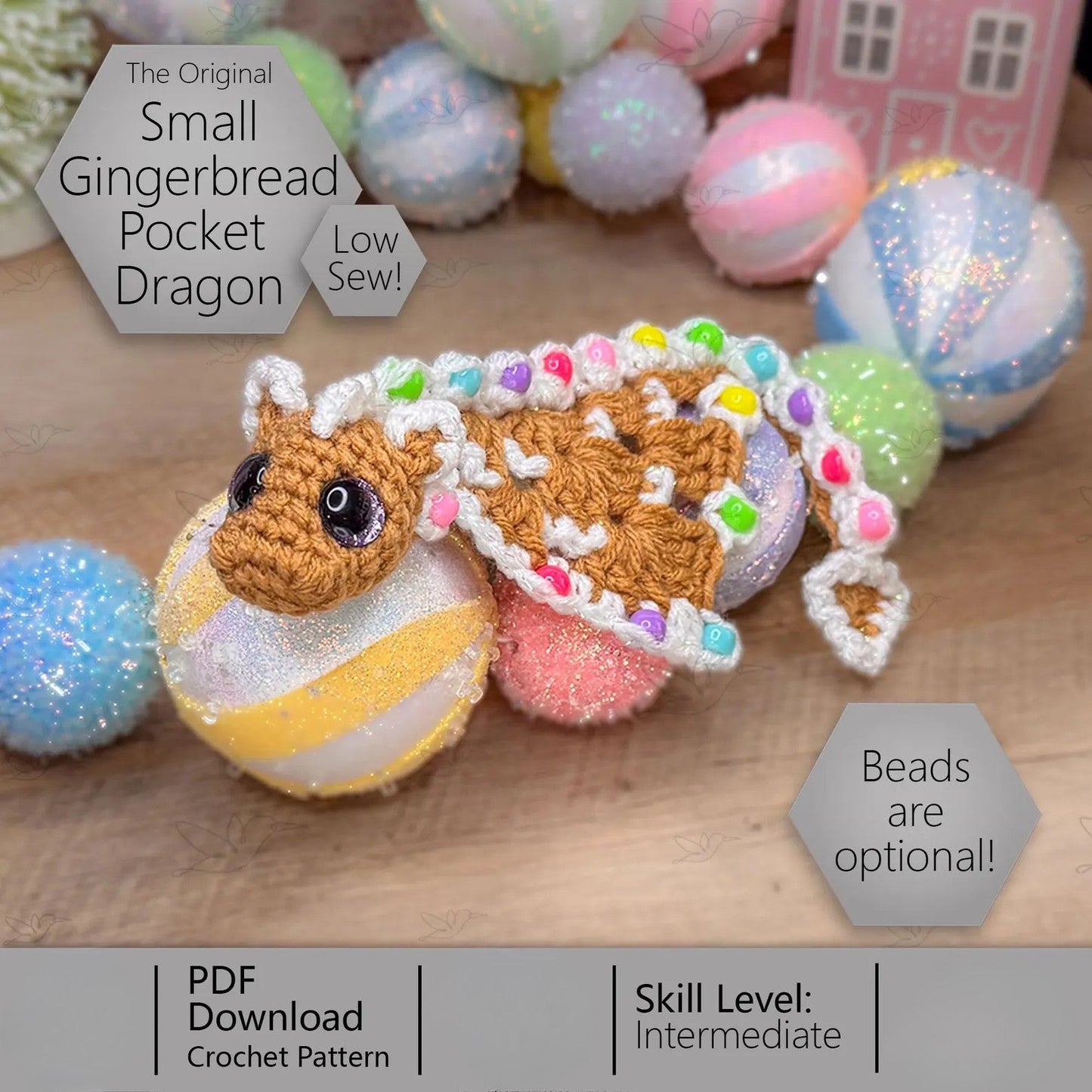 Small Gingerbread Dragon Crochet Pattern