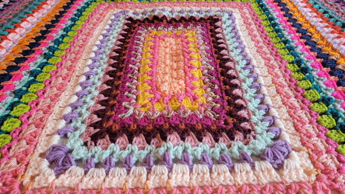 Glitzy Rectangle Afghan Crochet Pattern