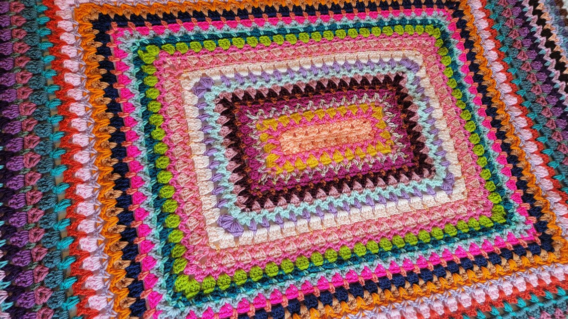 Glitzy Rectangle Afghan Crochet Pattern