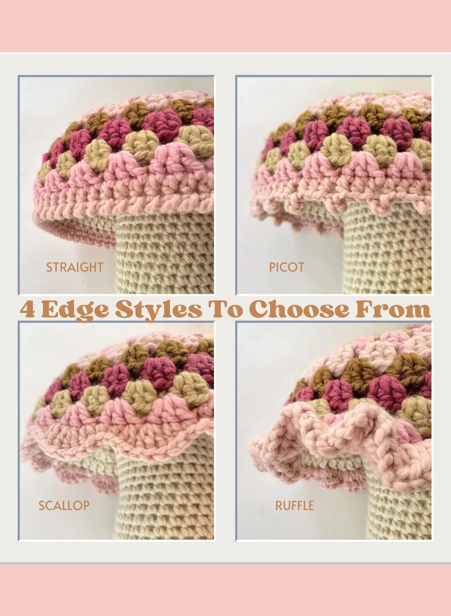Granny Flora Mushroom Pillow Crochet Pattern